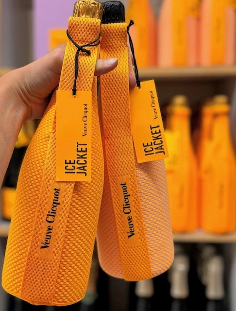 Veuve Clicquot in ice jacket